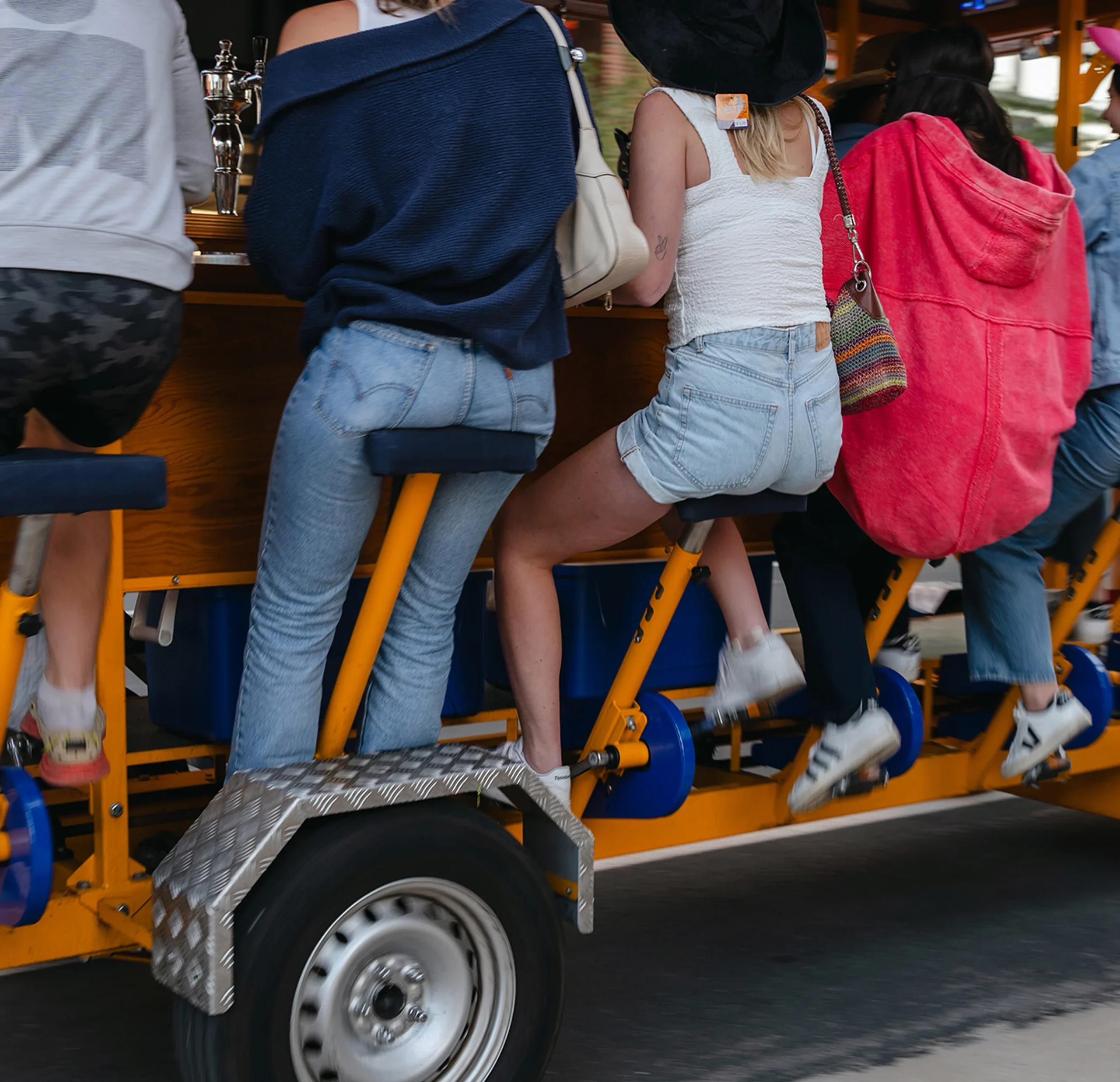 Guests enjoying a Pedal Pub tour