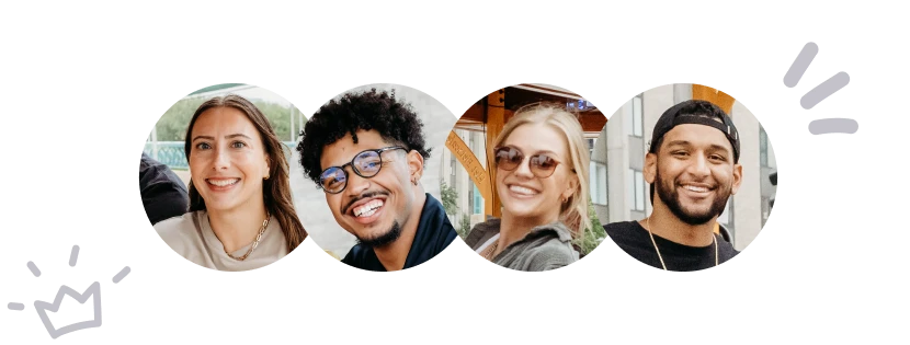 Diverse group of colleagues smiling together