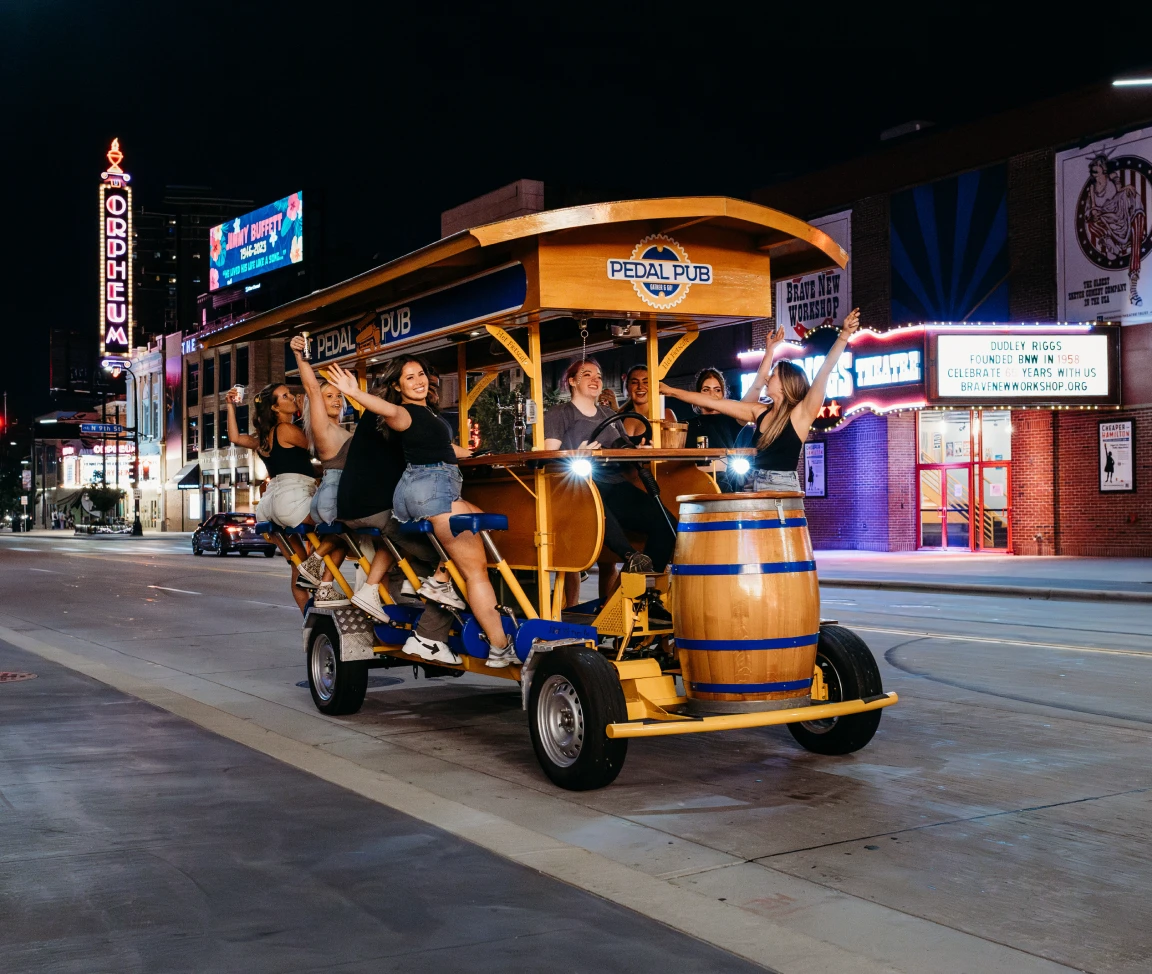 party bike with bachelorette party