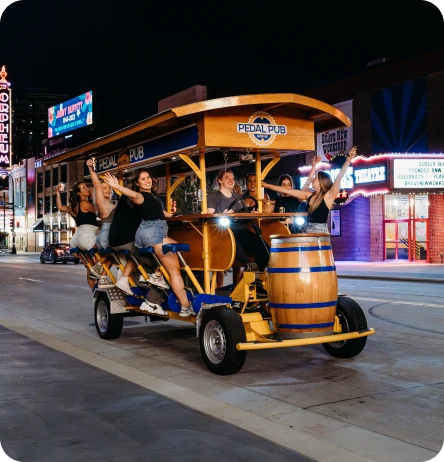 bachelorette party riding Pedal Pub