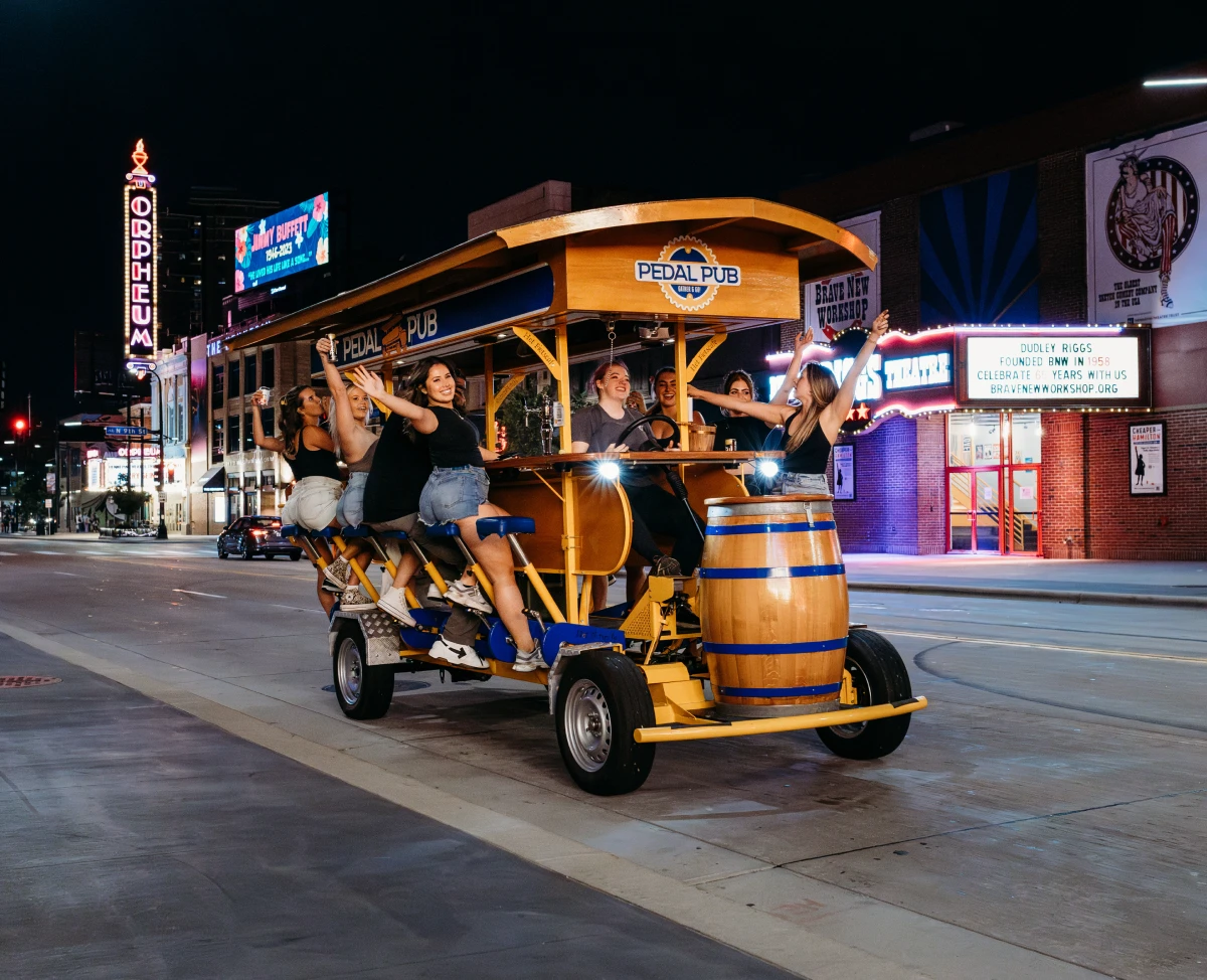 bachelorette party on Pedal Pub ride