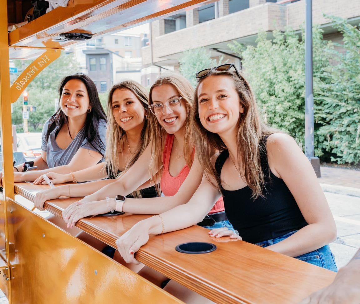 bachelorette party on Myrtle Beach party bike