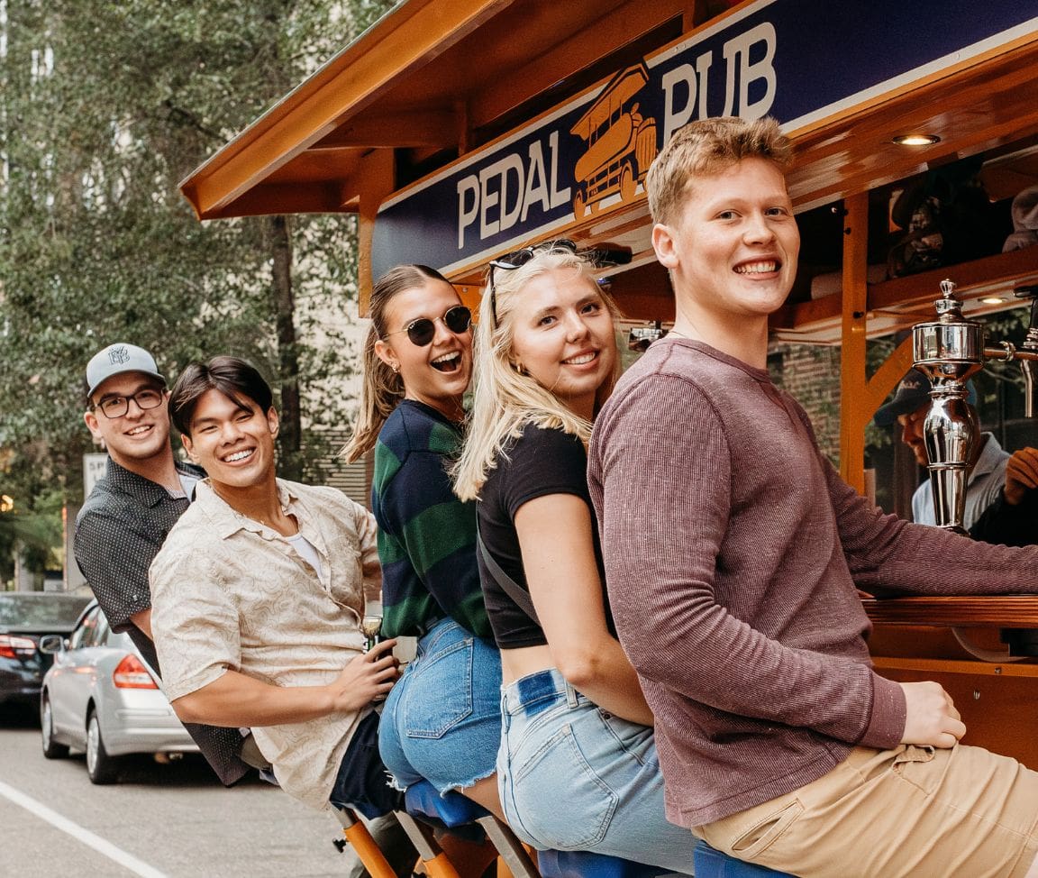 party bike ride with friends