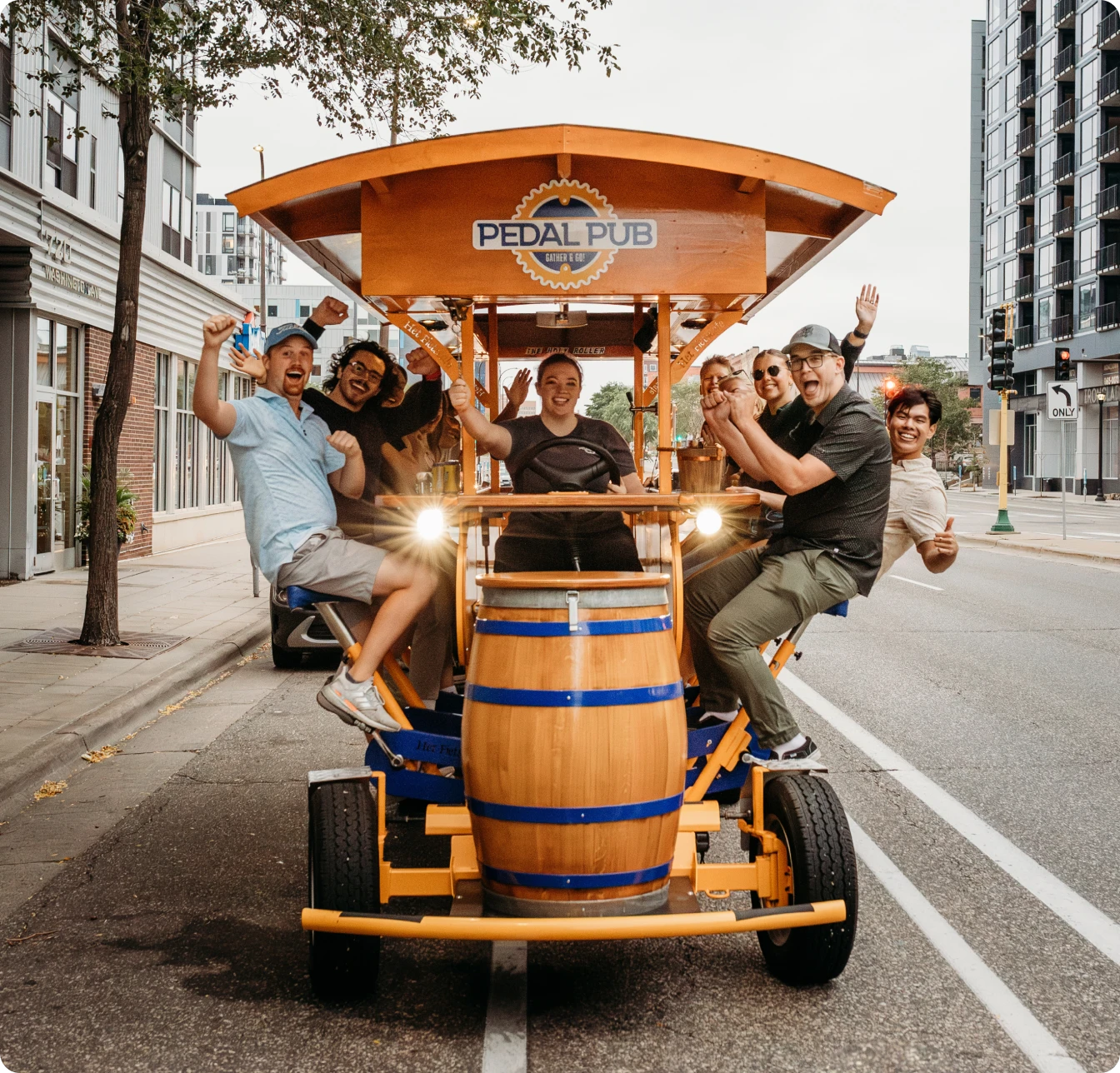 team-building day on a party bike