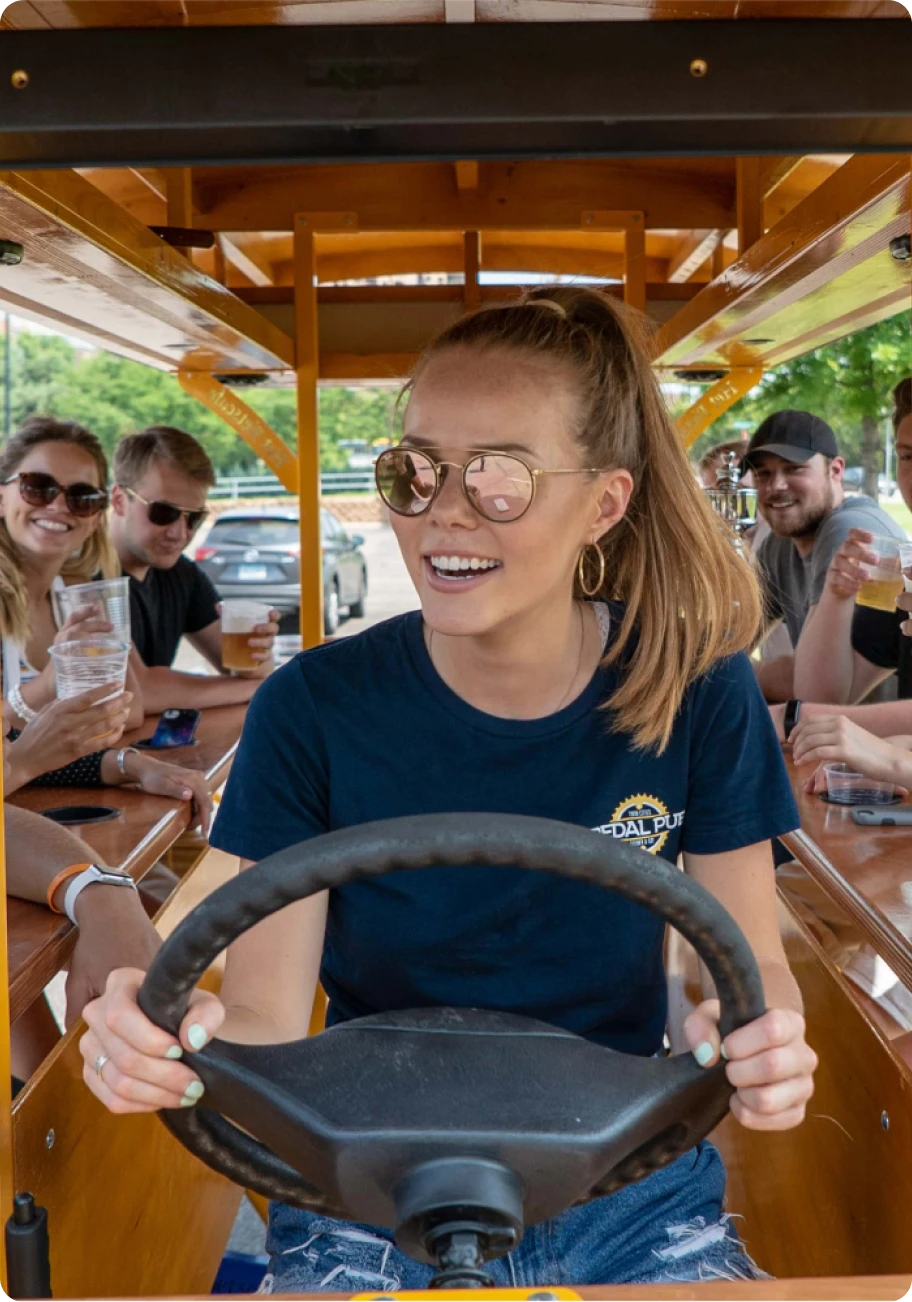 party bike pilot driving