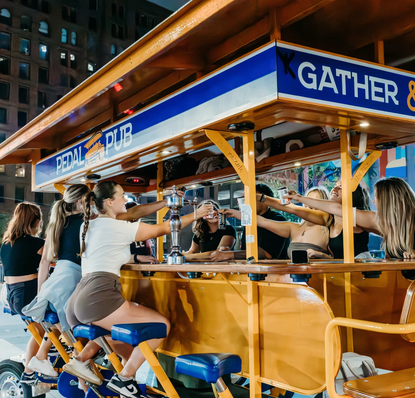 bachelorette party on a Pedal Pub